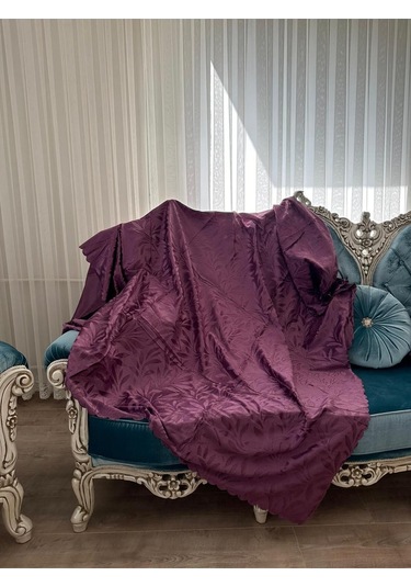 Muteks Kaymaz Tabanlı Tay Tüyü Çekyat, Koltuk, Kanepe Örtüsü Pembe, Mor,antrasit Renk 175x210cm
