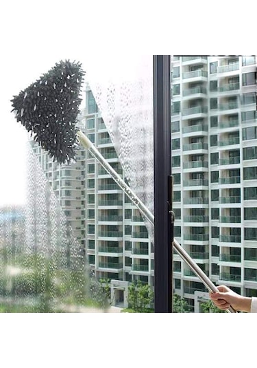 Mop 3 Bölmeli Yerleştirme Çubuğu 1,7 Metre + Elyaf Bez + Şönil Bez