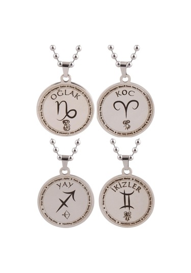 12 Burç Bayan Erkek Çelik Kolye Top Zincir Ckl0Burclar-Gms Çelik