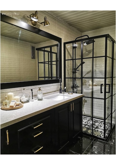 Blackline 5Mm Kalın Cam Siyah Çıtalı Duşakabin Şişecam En Kalitelisi H:190 Siyah