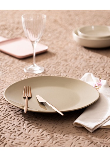 Madame Coco Souci Servis Tabağı - Bej - 30 cm Bej