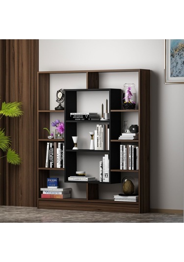 Venüs Kitaplık - Ceviz / Siyah