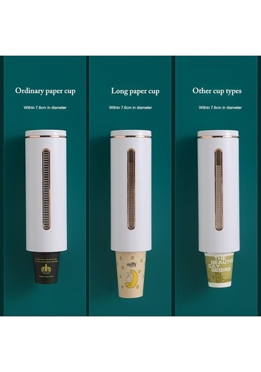 Pazly Siyah Duvara Monte Otomatik Bardak Depolama Rafı Kağıt Bardaklar Dağıtıcı 28x9.5 Cm Siyah