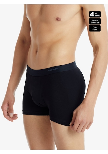Erkek Boxer 4lü Paket Daily Comfort 9690 - Siyah Siyah