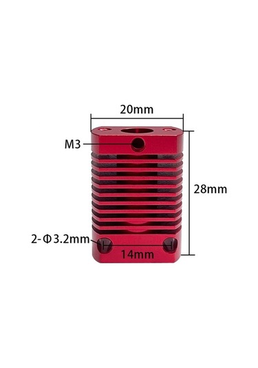 Trendooze Homyl Alüminyum Isı Soğutucu, Dayanıklı Kırmızı 28 20mm