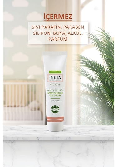 INCIA %100 Doğal Karın Çatlak Jel Kremi Organik Avokado Yağı 75 ML