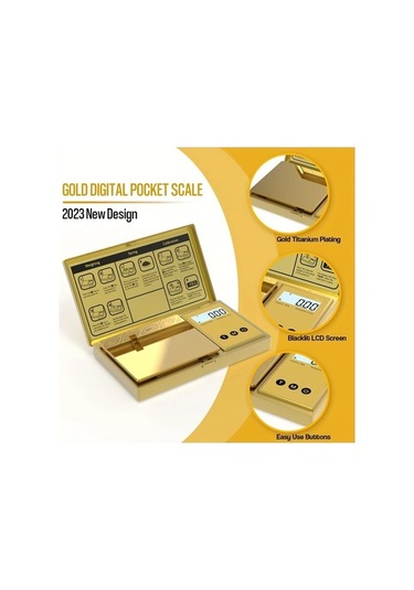 Fastbuy Wangxi Altın 0.01g 200g Dijital Cep Terazisi 7 Birim Tara Hassas Gram Ölçer Lcd Mutfak Terazisi Altın