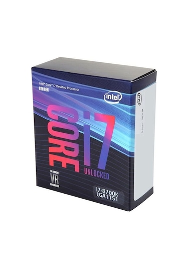 Intel Core i7 8700K 3.7 GHz LGA1151 12 MB Cache 95 W lemci Fiyatlar ve Ozellikleri