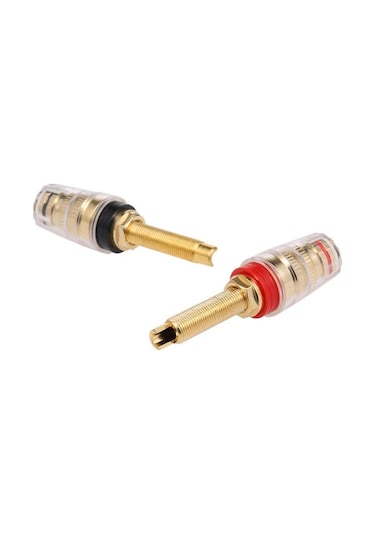 Trendooze 24k Altın Kaplama Uzatmalı Kablo, 4mm Muz Fiş, Yüksek Ses, 2 Adet Set