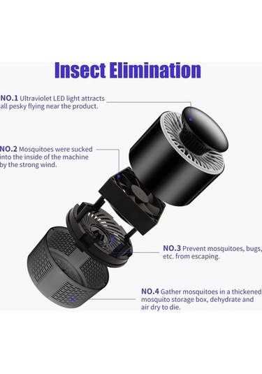 Besthome1 Usb Güçlü Sivrisinek Öldürücü Lamba: 360 Derece Işık, Kimyasalsız Sessiz Böcek Savar