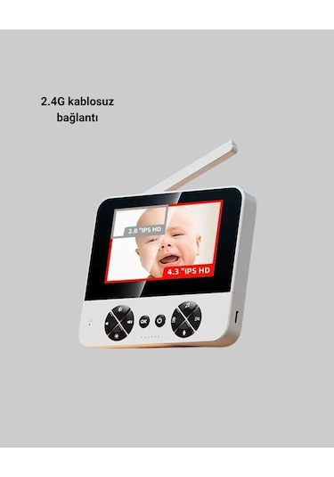 720p Bebek Kamerası Uzaktan Kontrollü Gece Görüşlü Monitör -