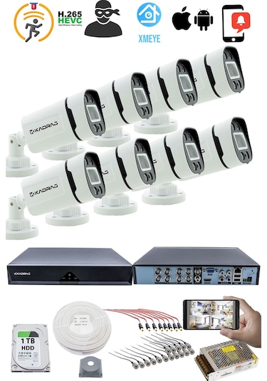 8'li Kamera Seti - 5mp Sony Seculensli 1080p Kdj-8s-4w-p