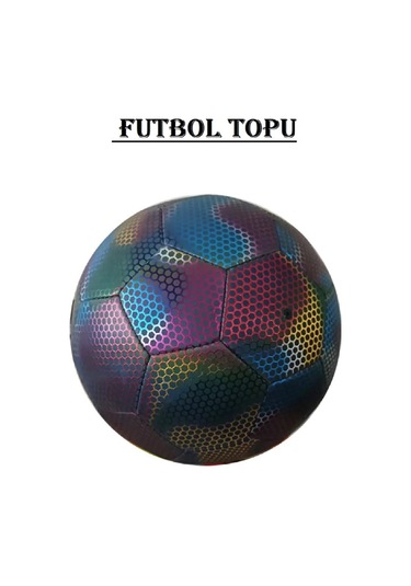 Kapris Fosfor Desenli Dikişli Futbol Topu X733 Çok Renkli