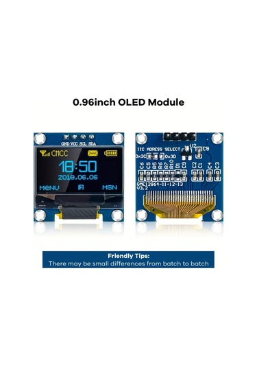 Dashanshop 3 Adet Mavi 0.96 İnç Oled I2c Ekran Modülü 128x64 Pixel Ssd1306 Arduino Raspberry Pi Uyumlu