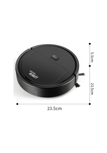 Dancemonkey Ev Otomatik Akıllı Şarjlı Süpürme Robotu 3'ü 1 Arada Siyah, Silme Ve Yıkama İle Siyah