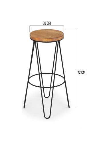 T.concept Florawood Exclusive Ahşap Döküm Yuvarlak Tabure 72 Cm