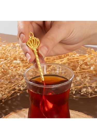 Porsima 004 6'lı Gold Çay Kaşığı Seti Çay Kaşığı