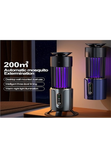 Tenfowee Usb Şarjlı Uv Işınlı Elektrikli Kovucu, Yatak Odası Ve Restoranlar İçin Ev Kullanıma Uygun Taşınabilir Gri 3'ü Bir Arada Atık Kovucu Lambası