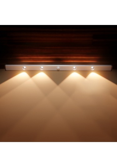 Teltree 21cm Beyaz Işık Kedi Gözü Sensör Lambası - Sürekli/sensör Modları, 450mah Pil, Mıknatıslı, Dolap/kitaplık/ıç Cepheler İçin Diğer