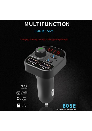 Kosona 805e Modeli Araç Mp3 Çalar: Bluetooth免提, Fm Stereo Aktarımı, 3.1a Çift Usb Şarj Portu