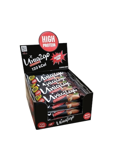 Power Almond Midi 16'lı Kutu 38gr %30 Protein Badem Parçacıklı Naturel Proteinli Bar