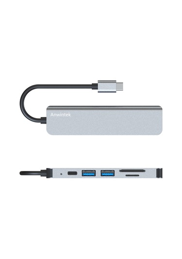 Ximistore9 Type-c Genişletme Dizüstü, 4k Hdmı, Sd/tf Kart Okuyucu, Usb 3.0/2.0, 87w Pd Şarj, Gri Renk