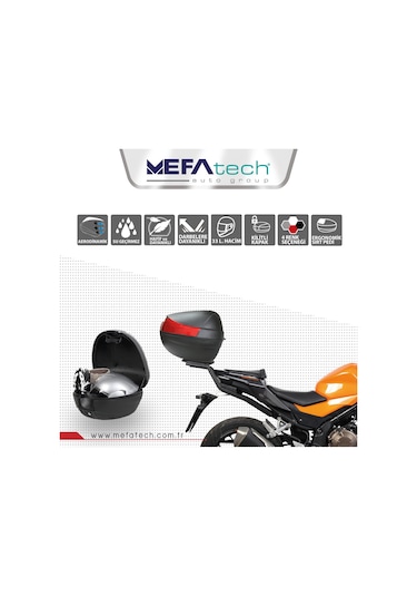 Mefatech Mf33 Motosiklet Çantası 33 Lt. Motosiklet Arka Çanta Siyah N11.195
