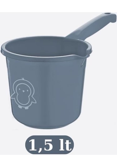 Flosoft Bebek Banyo Su Kovası Ve Maşrapası 2 Li Set, Saplı Oluklu Kova 13lt Ve Maşrapa 1,5lt Mavi