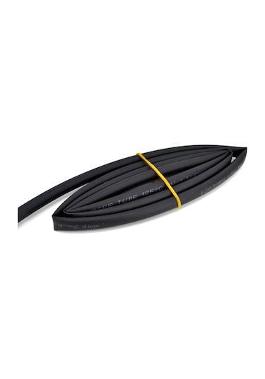 1 Metre 6,4mm Siyah Isı İle Daralan Makaron Kablo Izolasyon