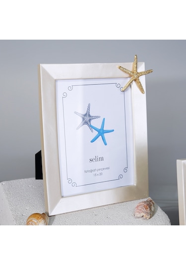 Selim 15 x 20 CM Deniz Yıldızı Çerçeve İnci Altın