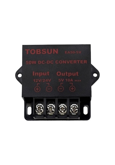 Vkemall 5v 10a 50w Araç Led Ekran Güneş Enerjisi Dönüştürücü, 12v/24v Dc'den 5v'ye Metal-plastik Transformatör, Aşırı Gerilim-koruma İle