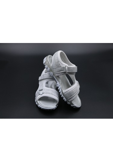 Ayakkabımood Arz Ortopedik Taban Kız Çocuk Sandalet Ayakkabı Beyaz-Gümüş