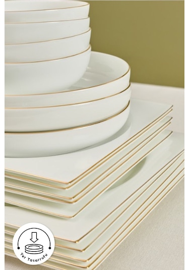 Karaca  Red Carpet Collection Fine Pearl Extra Nish 62 Parça 12 Kişilik Yemek Takımı Gold