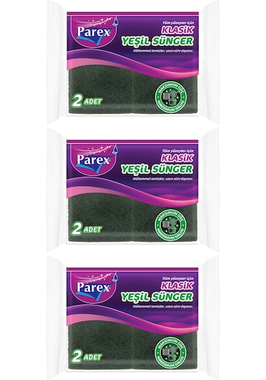 Klasik Yeşil 2'li Sünger Üçlü Paket
