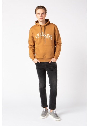 Vigoss Erkek Baskılı Sweatshırt 62047-30034 - Kahve Kahverengi