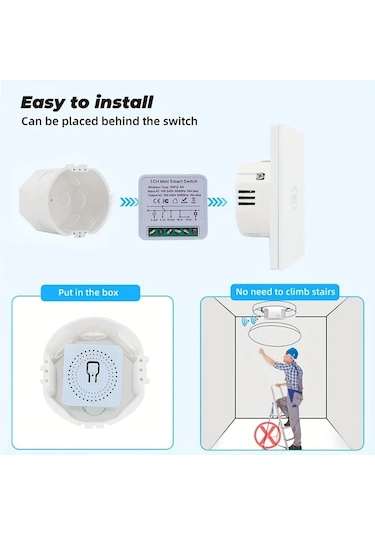 Xuweiwei Ev Otomasyonu İcin 4 Adet Akilli Wıfı Anahtar Modulu 16a Mini Devre Kesici Alexa Google Asistan Uyumlu Ses Kontrolu