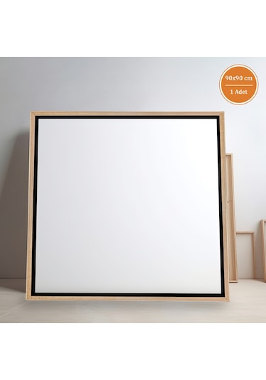 Gold Çerçeveli Tuval 90 x 90 CM Kare Profesyonel %100 Pamuk Boş Tablo