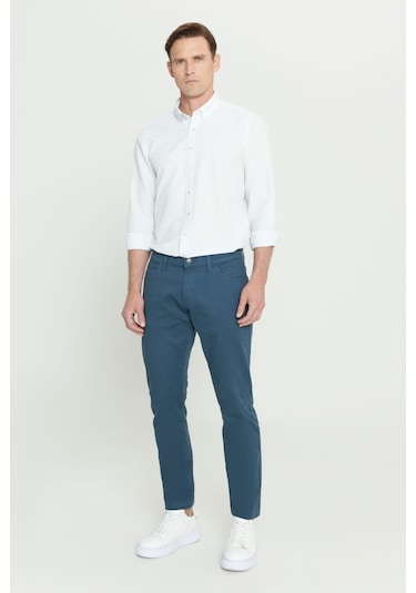 Ac&Co / Altınyıldız Classics Slim Fit Dar Kesim Pamuklu Esnek Chino Erkek Pantolon - Petrol Ac&Co / Altınyıldız Classics Slim Fit Dar Kesim Pamuklu Esnek Chino Erkek Pantolon - Petrol