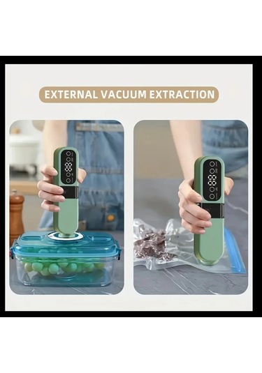 Honeybeeshop Mavi Taşınabilir Usb Şarj Edilebilir Vakum Mühürleyici 1200mah Lityum Pil Kuru Islak Gıda Saklama Sistemi Ev Seyahat
