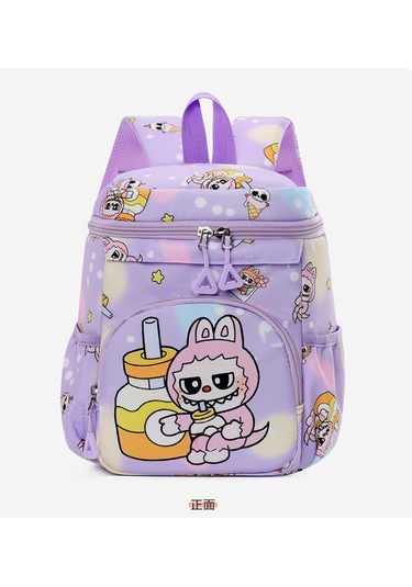 Sevimli Karikatür Büyük Kapasiteli Sırt Çantası - Mor Mor