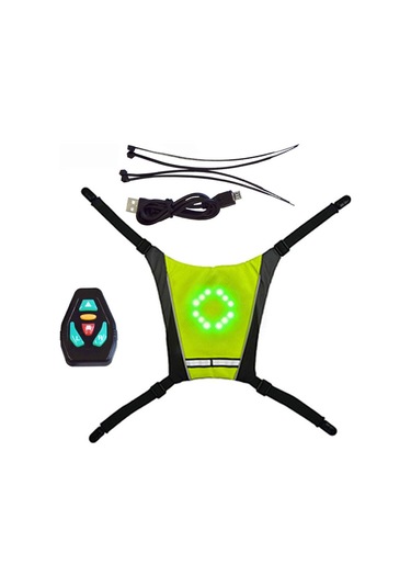 Geeroyoo Bisiklet İçin Kablosuz Uzaktan Kumandalı Led Güvenlik Işığı, Gece Sürüşü İçin Sarı Dönüş Işığı Ve Çanta Askısı Sarı