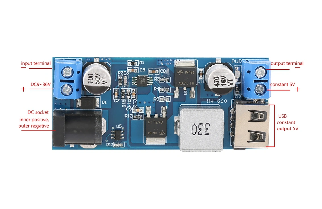 Tenfowee Xh-m249 9-36v Dc'den 5v 6a'ya Dönüştürücü Modül, 30w Usb Hızlı Şarj, Kararlı Çıkış, Kolay Kablolama Terminali