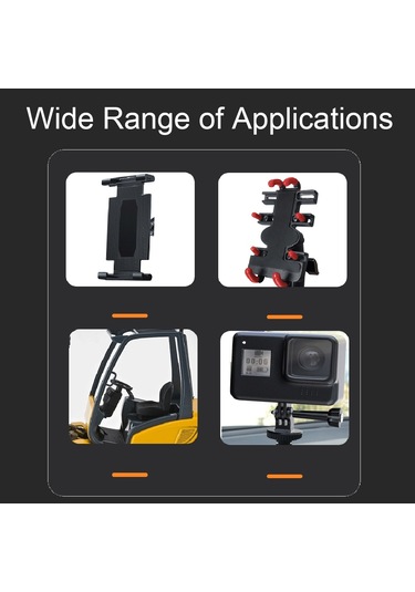 Kamera Telefon Tutucu Bilyalı Başlık Tabanı Canlı Sürüş Atış Gidonu Döner Kelepçe Hızlı Çıkarma Siyah