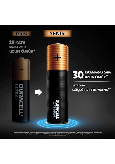 Duracell 4'lü Optimum AA Kalem Pil