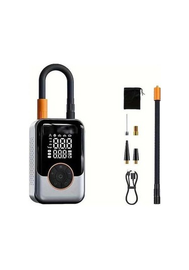 Fastbuy Siyah Dijital Basınçlı Kablosuz Şarj Edilebilir Şişirme Pompası - Araba, Motosiklet, Bisiklet İçin