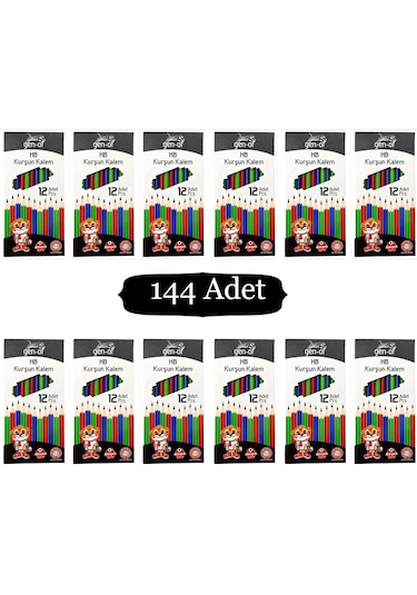 Gen-of Hb Köşeli Kurşun Kalem144 Lü+ Sınav Silgisi 24 Lü