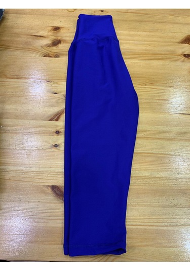 Toparlayıcı Spor Kapri Tayt Saks Mavisi