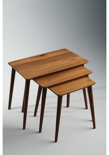 İstanbul Orta Sehpa Ve 3'lü Zigon Sehpa Seti Ahşap/urartu