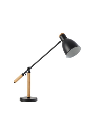 Marmo Ahşap Detaylı Siyah Ders Çalışma Masası Lambası Siyah
