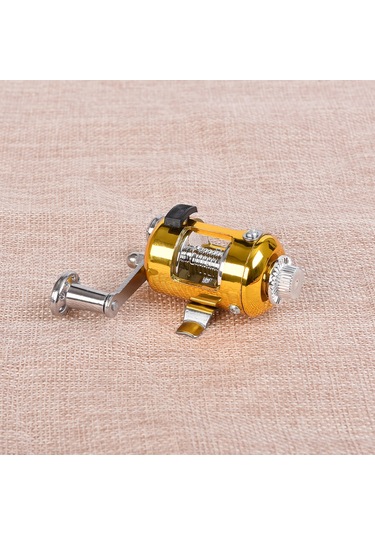 Jeehugo Alüminyum Alçımlı 1m Çubuklu Balıkçılık Seti - Mini Gümüş Makara, 25m İp Ve Yem Kutusu Altın Altın